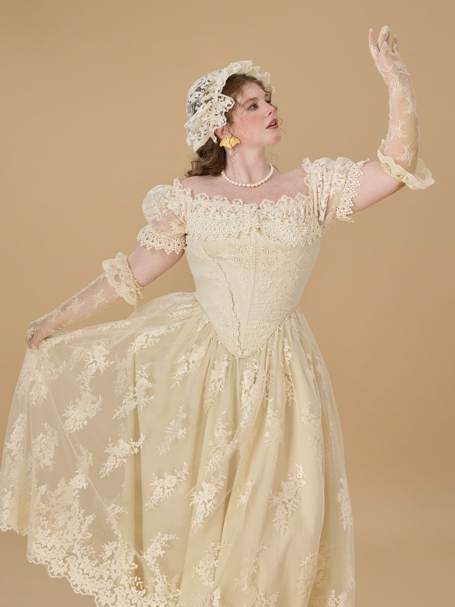 Royal Ivory Lace Ball Gown