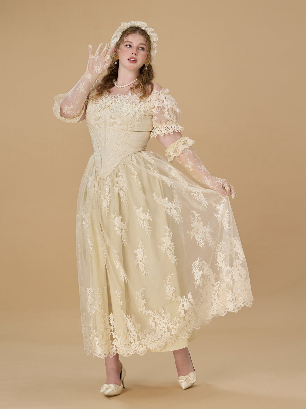 Royal Ivory Lace Ball Gown