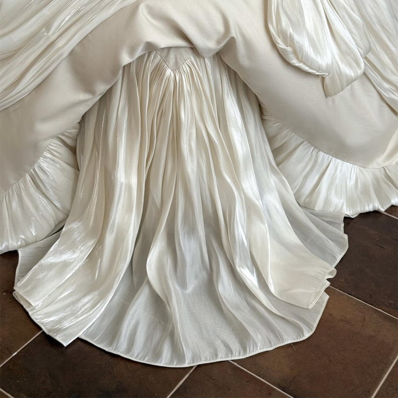 Ivory Bow Ruffle Bedding Set