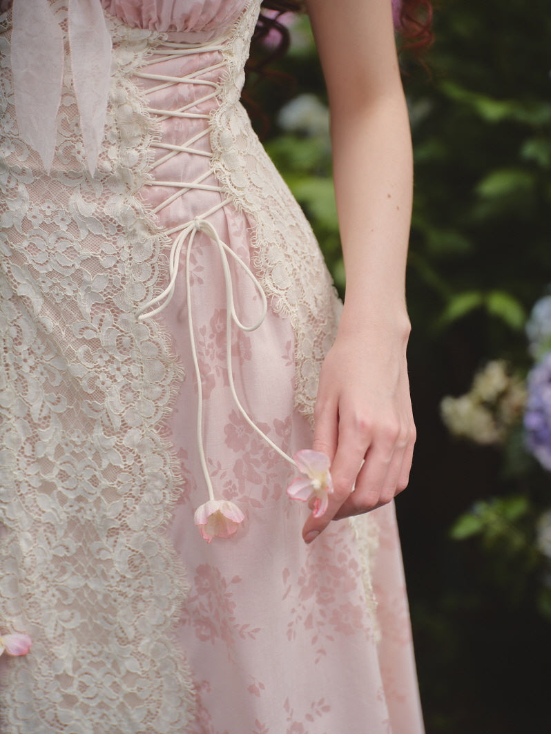 Enchanted Rose Garden Lace-Up Dress