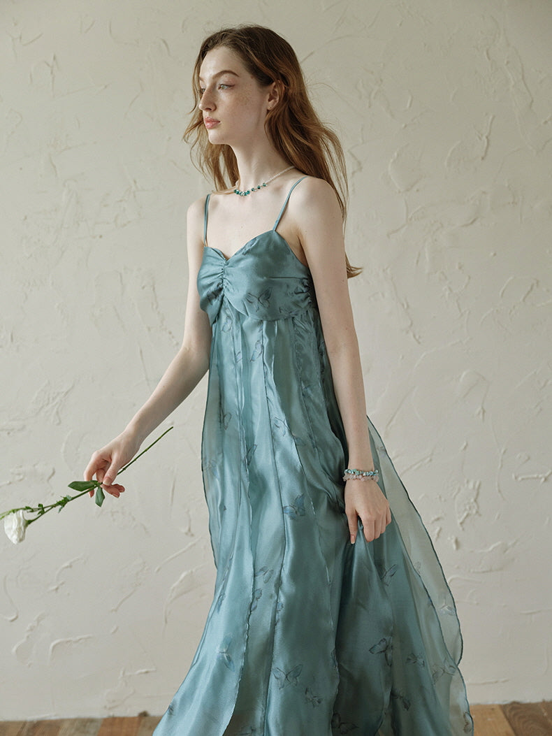Butterfly Whisper Aqua Dress