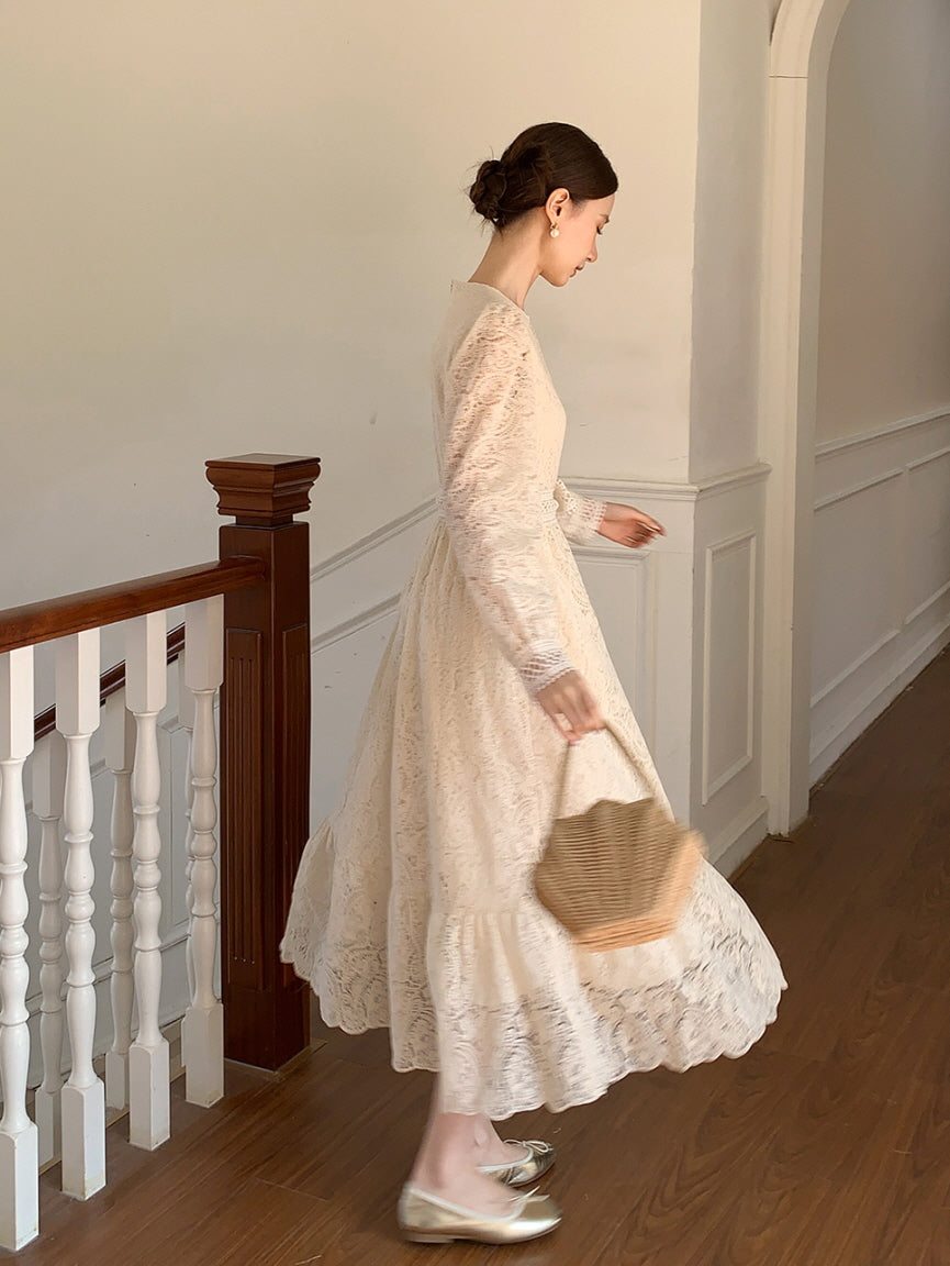 Ivory Vintage Lace Dress
