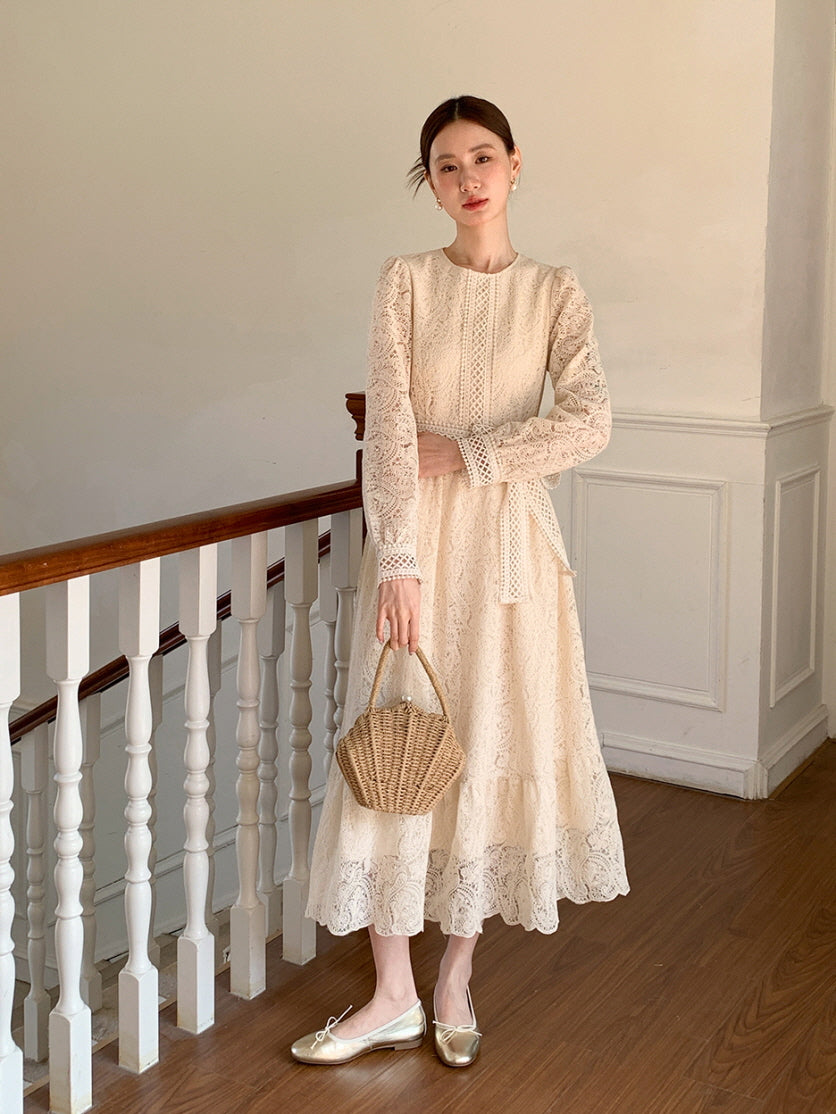 Ivory Vintage Lace Dress
