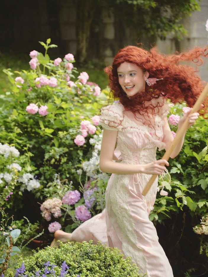 Enchanted Rose Garden Lace-Up Dress