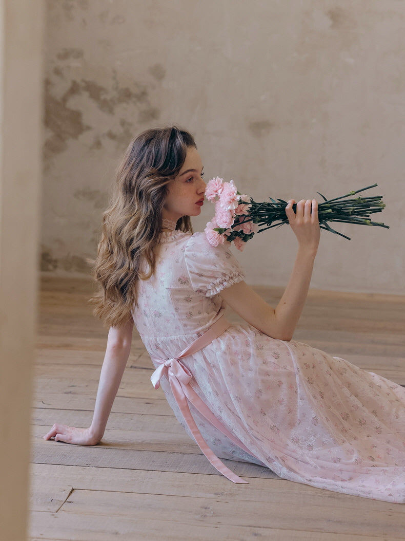 Blush Lace Blossom Dress