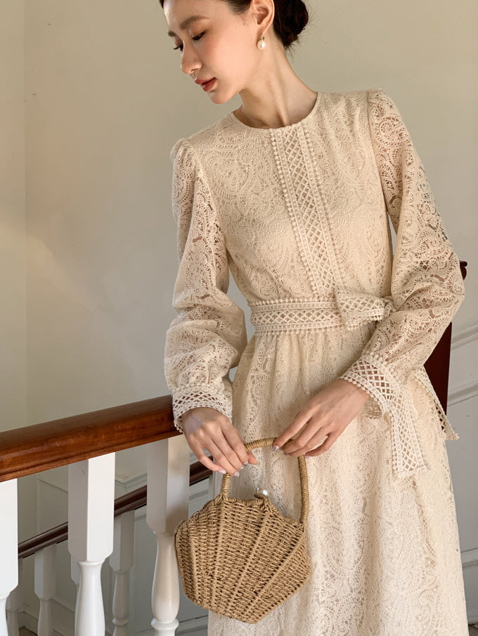 Ivory Vintage Lace Dress