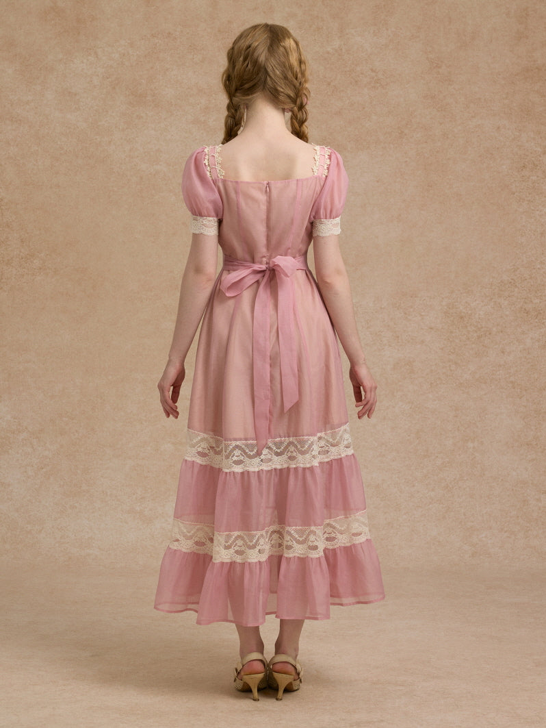 Blush Lace Ribbon Fairytale Dress