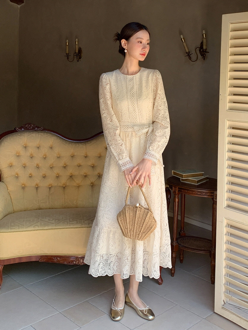 Ivory Vintage Lace Dress