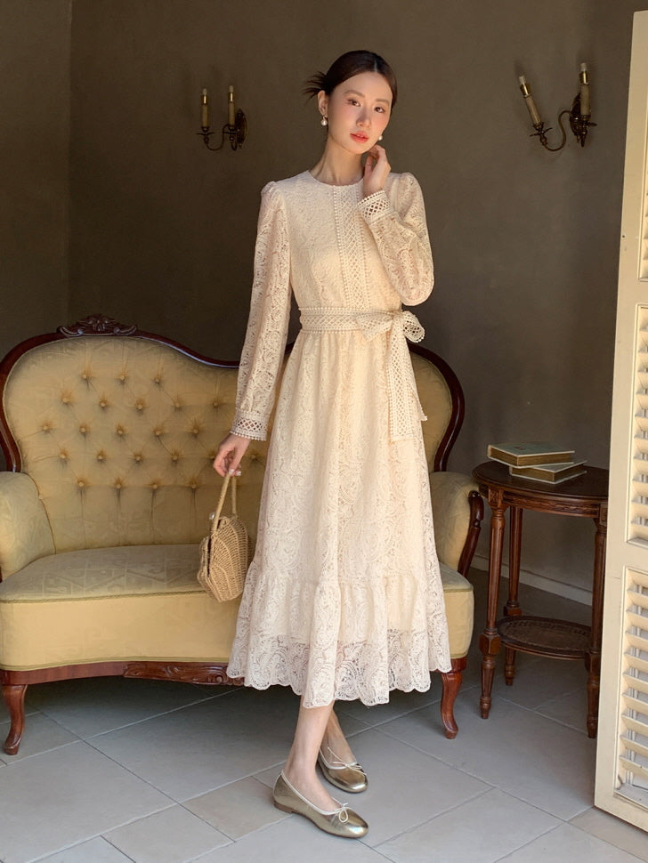 Ivory Vintage Lace Dress