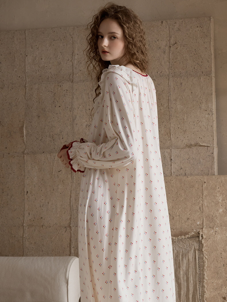 Vintage Rose Ruffle Nightgown