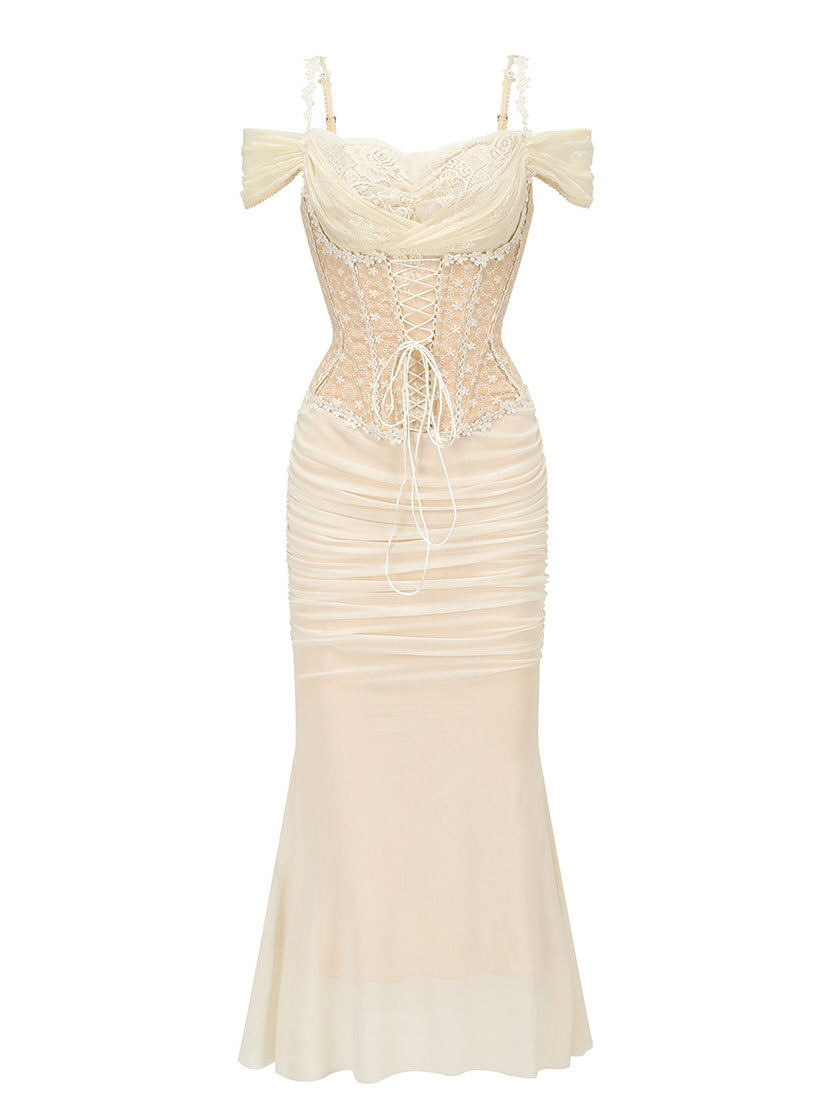 Lily's Vintage Grace Beige Dress