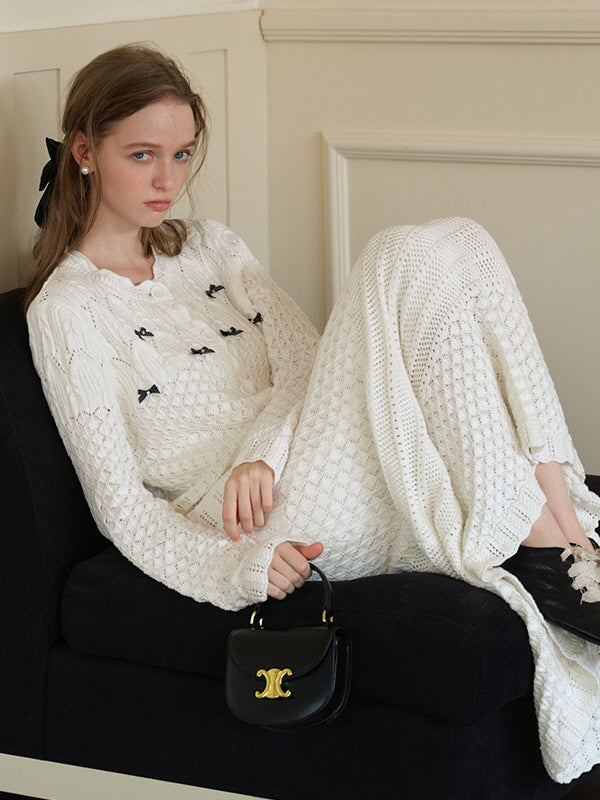 Ethereal Textured Knit Maxi Skirt