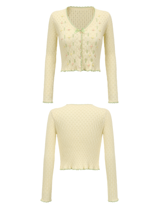 Garden Knit Crochet Dress and Cardigan