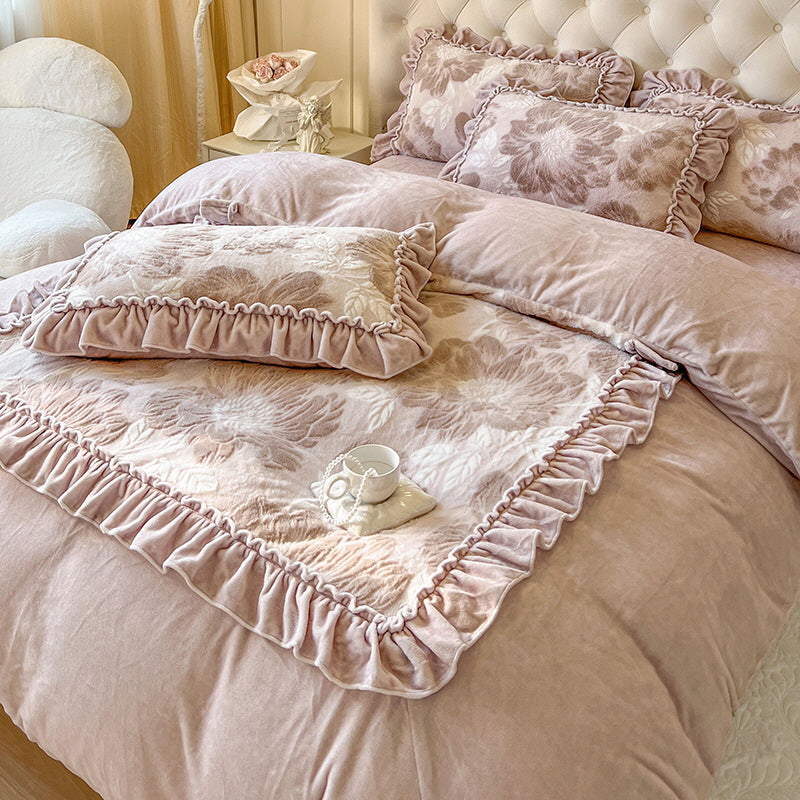 Blossom Velvet Floral Bedding Set