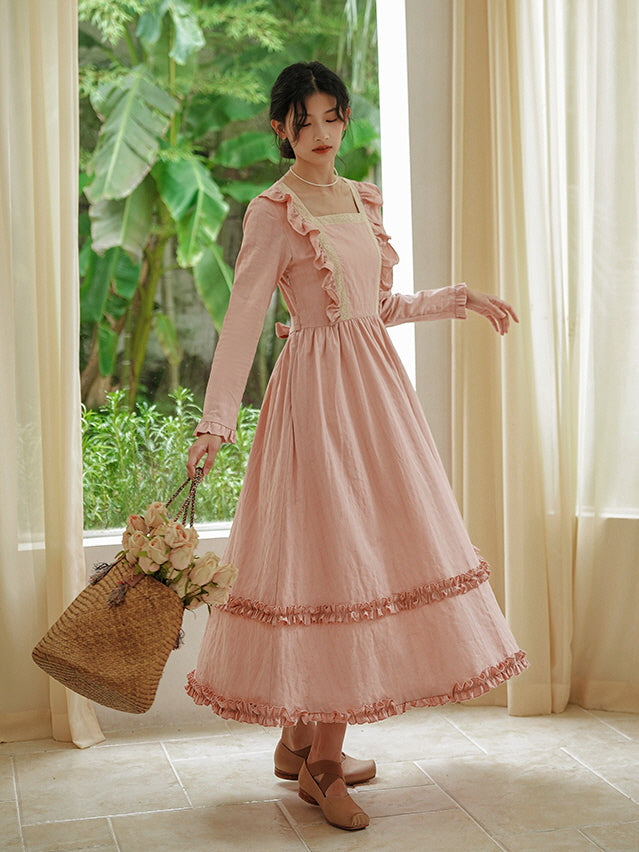 Lily's Romantic Retro Pink Dress