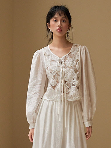 Romantic Rose Lace Blouse