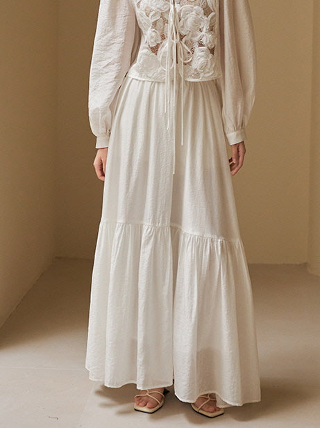 Ethereal Vintage Tiered Maxi Skirt