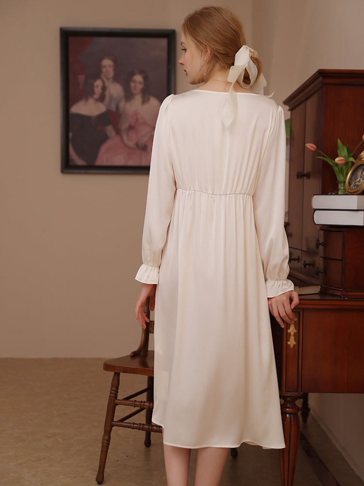 Ethereal Elegance White Lace Nightgown