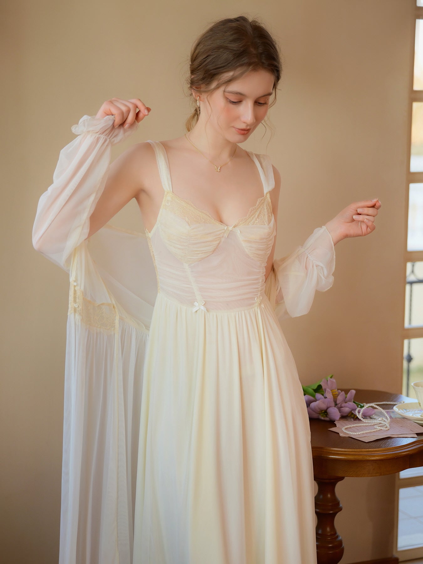 Fairytale Sheer Yellow Nightgown