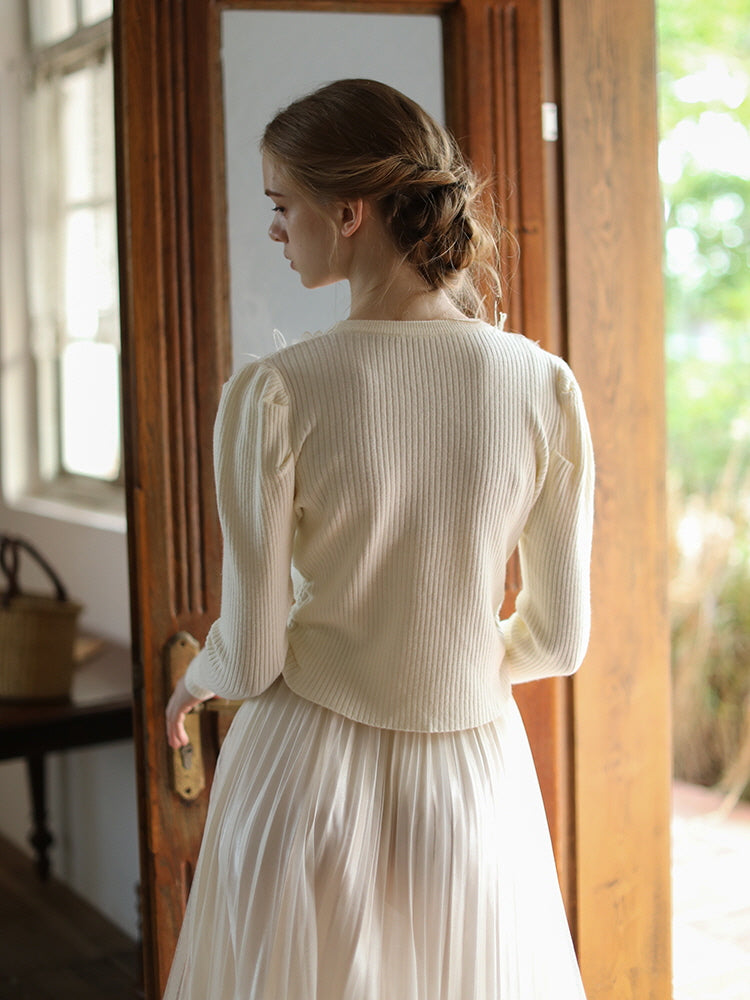 Ivory Bloom Embellished Sweater