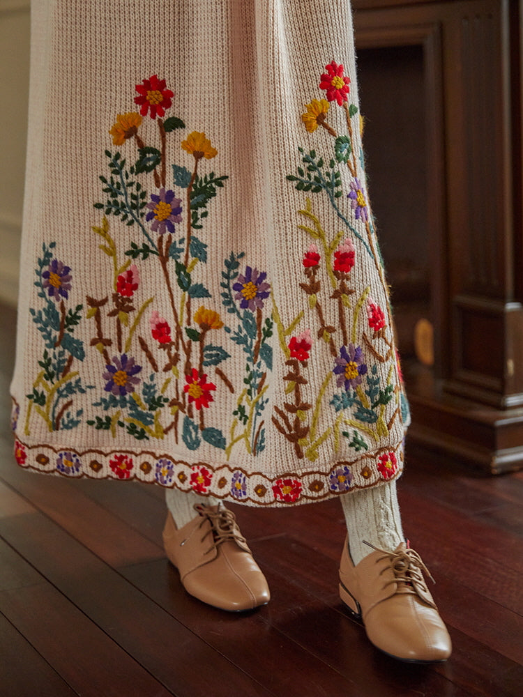 Floral Embroidered Vintage Cottage Dress