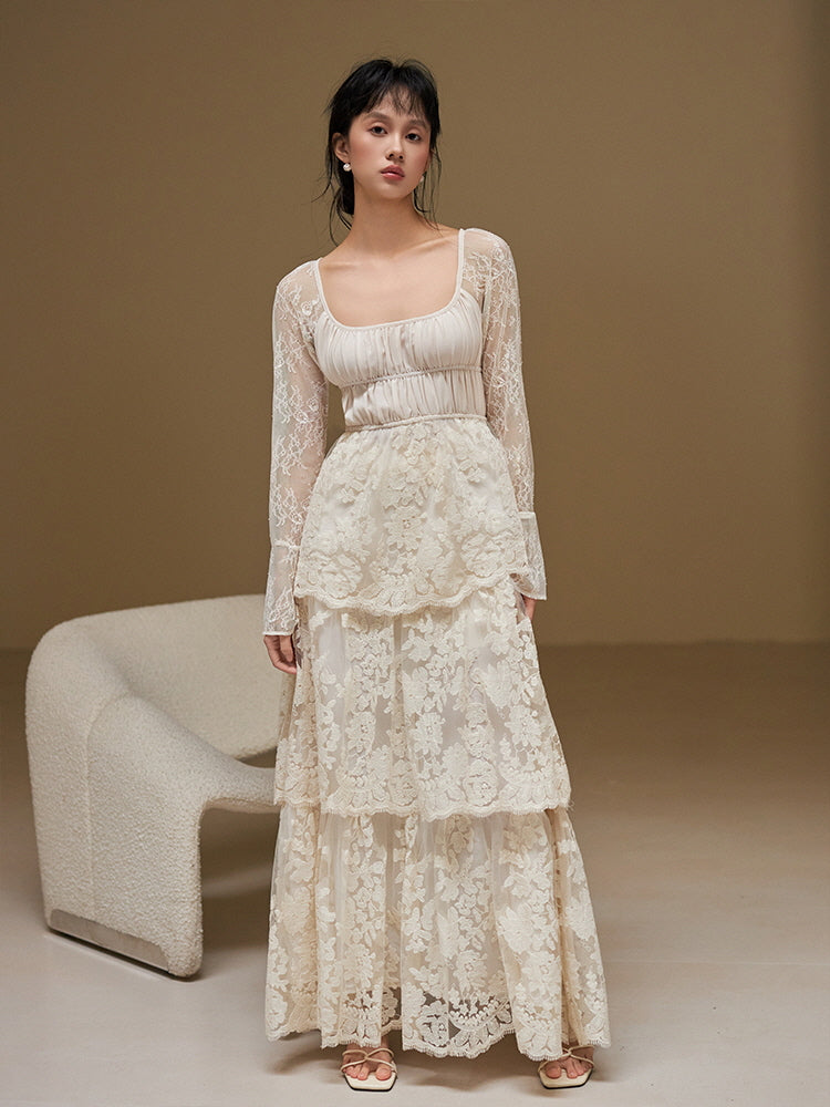 Ethereal Vintage Lace Princess Dress