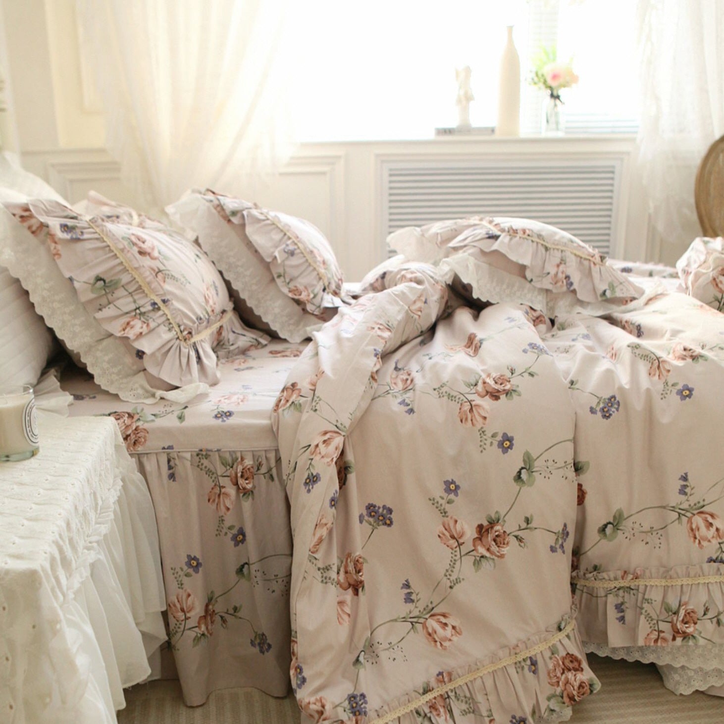 Retro Pastoral Princess Rose Bedding Set