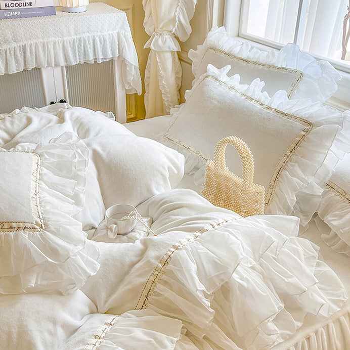 Fairy Lace Velvet Ruffle Bedding Set