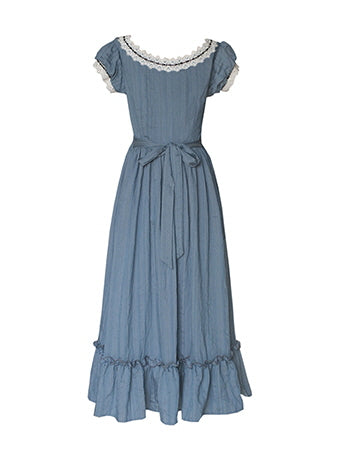 Clara's Retro Blue Elegance Dress