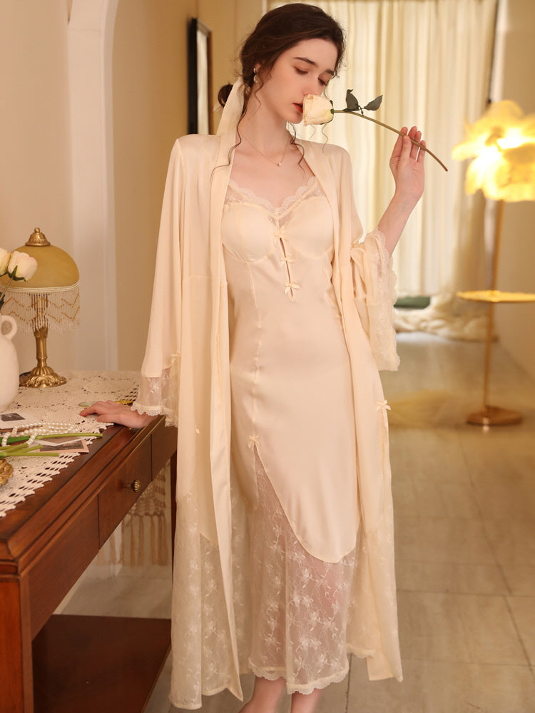 Vintage Lace Elegance Nightgown Set