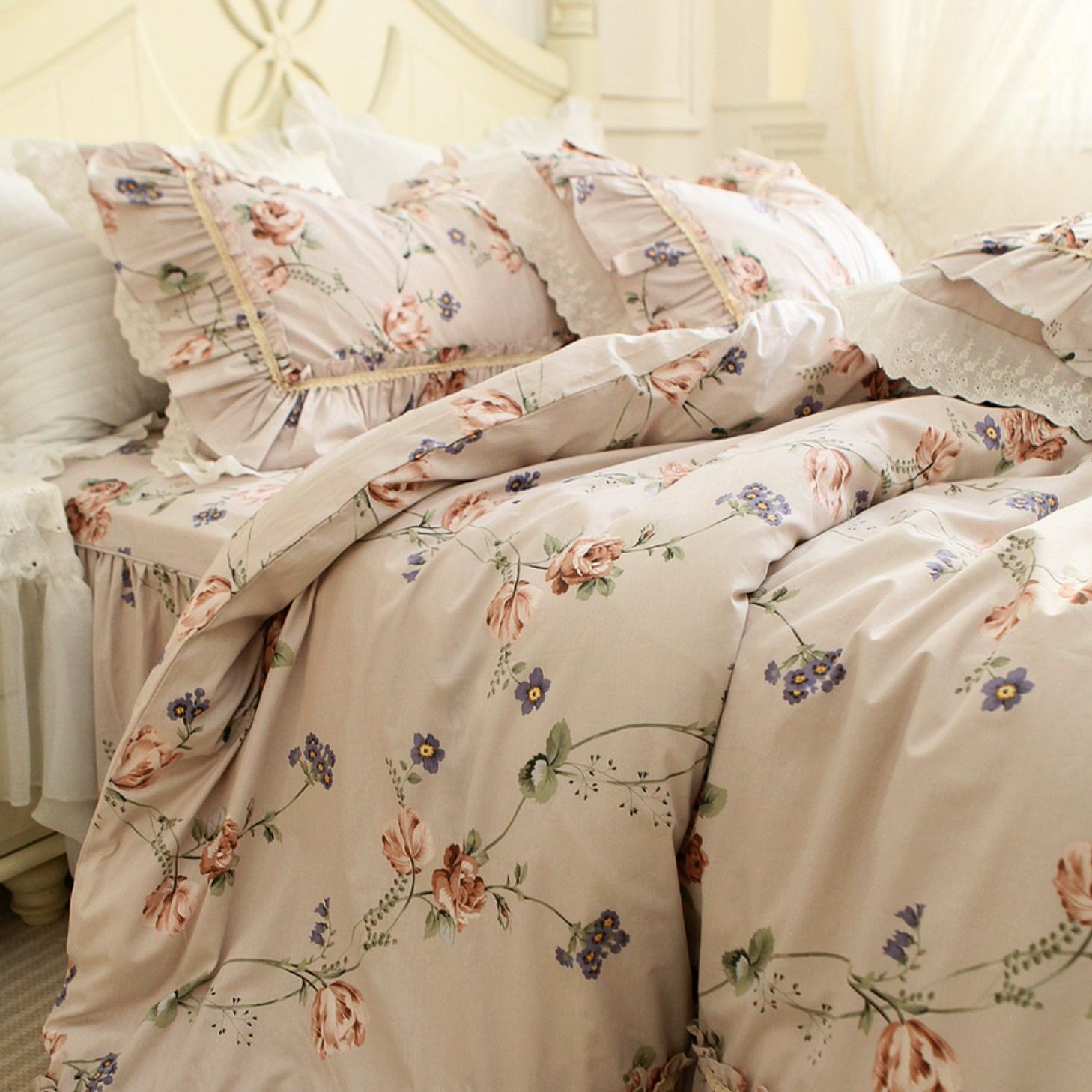 Retro Pastoral Princess Rose Bedding Set