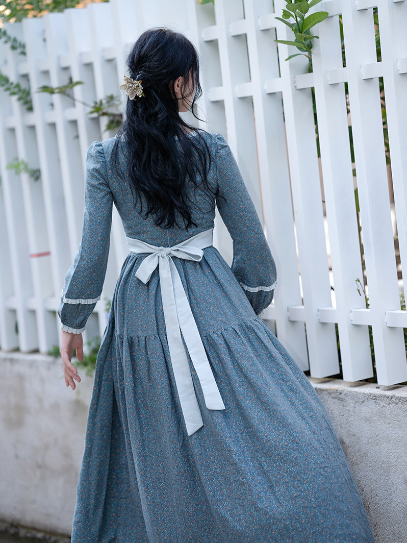 Alice's Floral Serenity Blue Dress