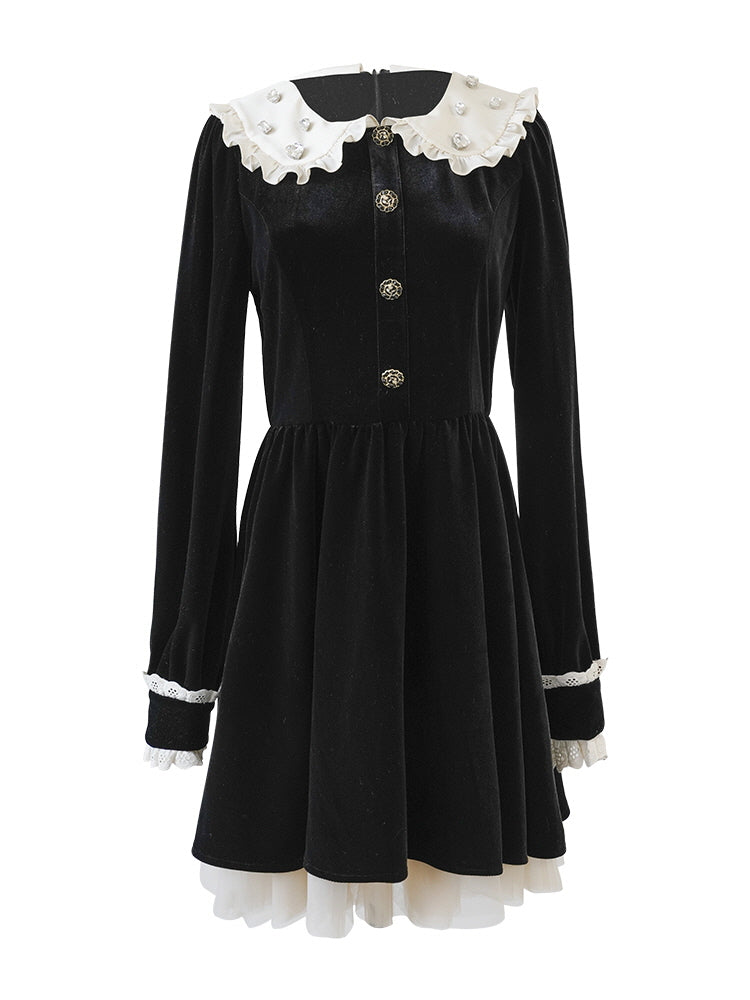 Midnight Velvet Doll Dress