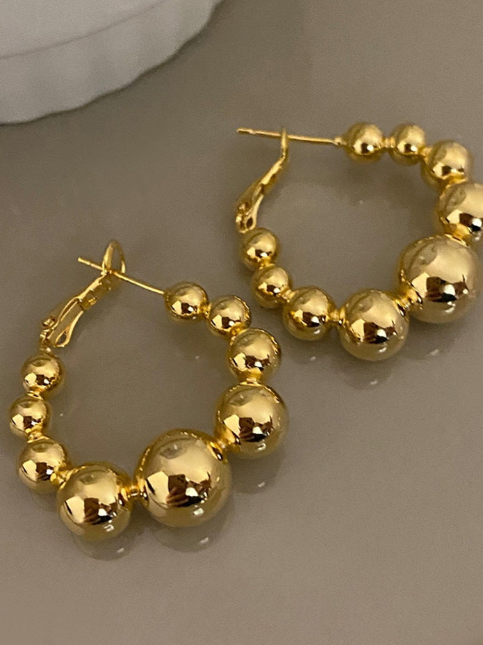 Elegant Big Circle Gold Earrings