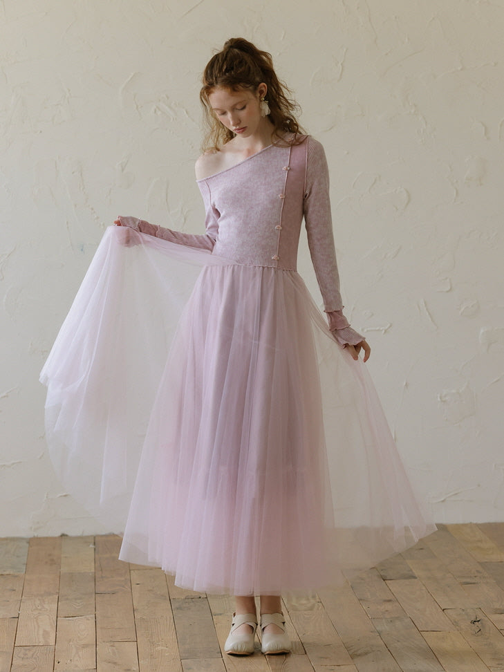 Fairycore Light Pink Tulle Dress