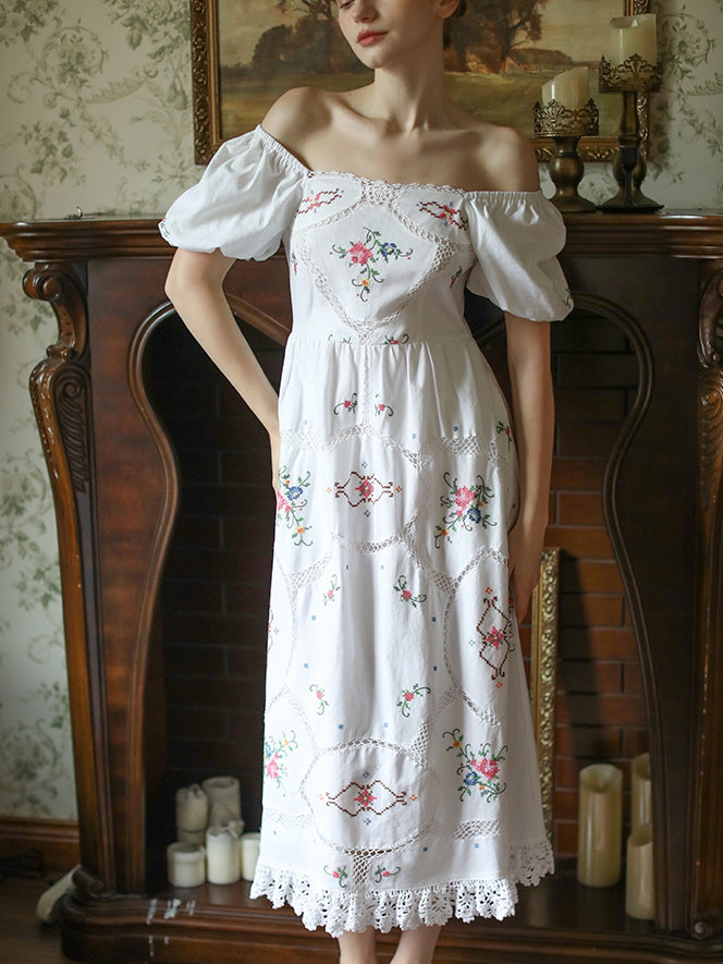 Emily's Vintage Floral Charm Dress