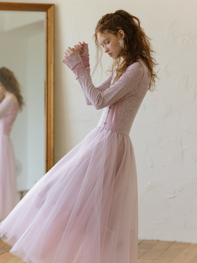 Fairycore Light Pink Tulle Dress