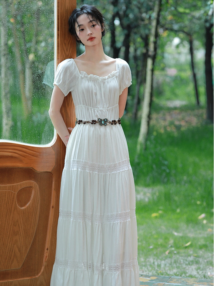 Amelia's Retro White Elegance Dress