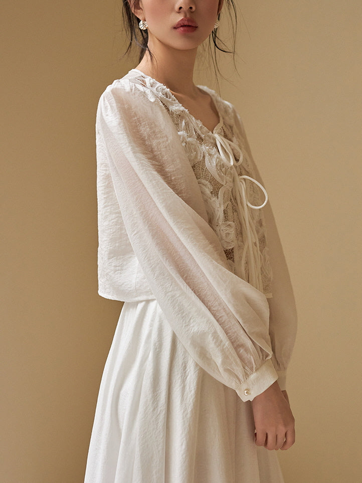 Romantic Rose Lace Blouse