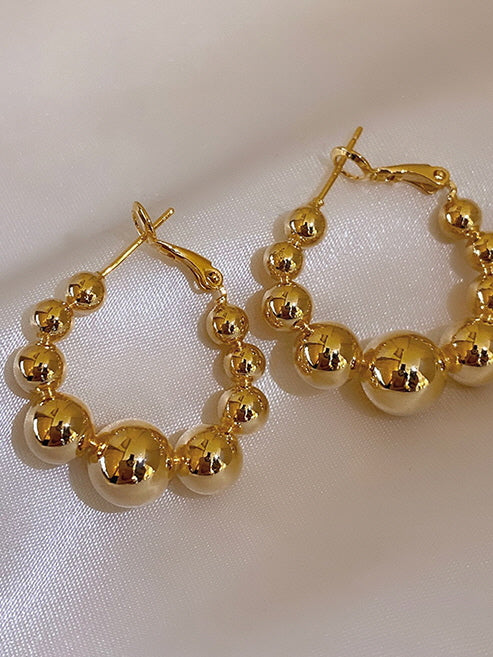 Elegant Big Circle Gold Earrings