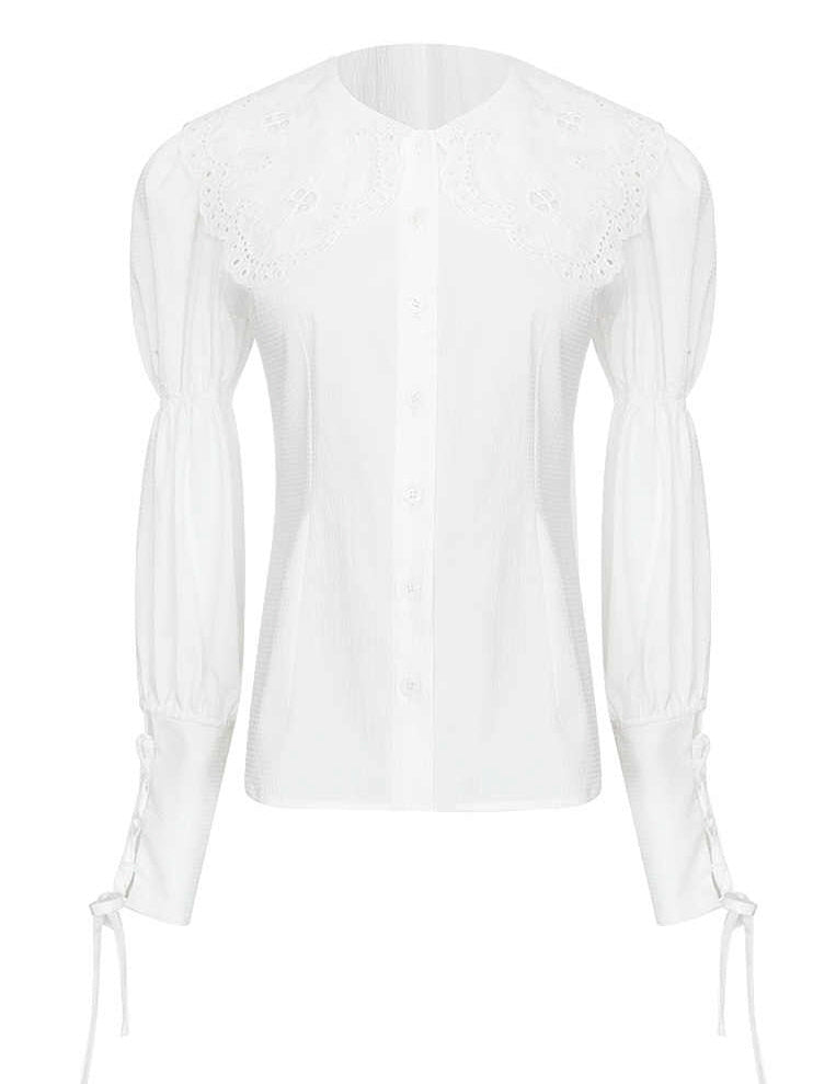 Victorian-Inspired Lace Collar Blouse