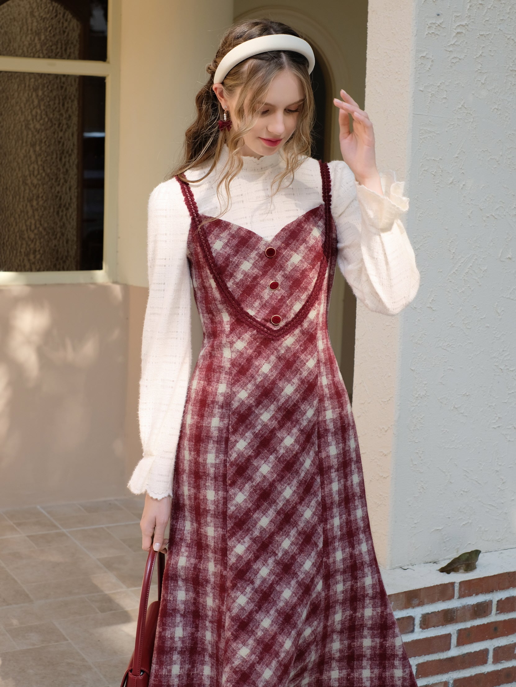 Vintage-Inspired Plaid A-Line Dress