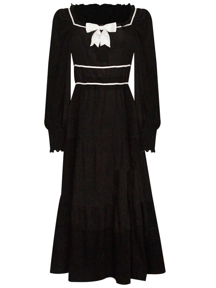 Midnight Elegance Corduroy Dress