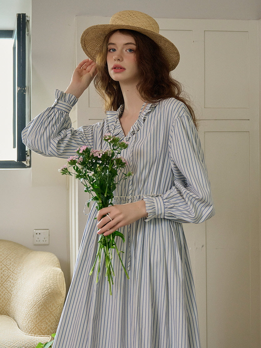 Blue Striped Prairie Day Dress