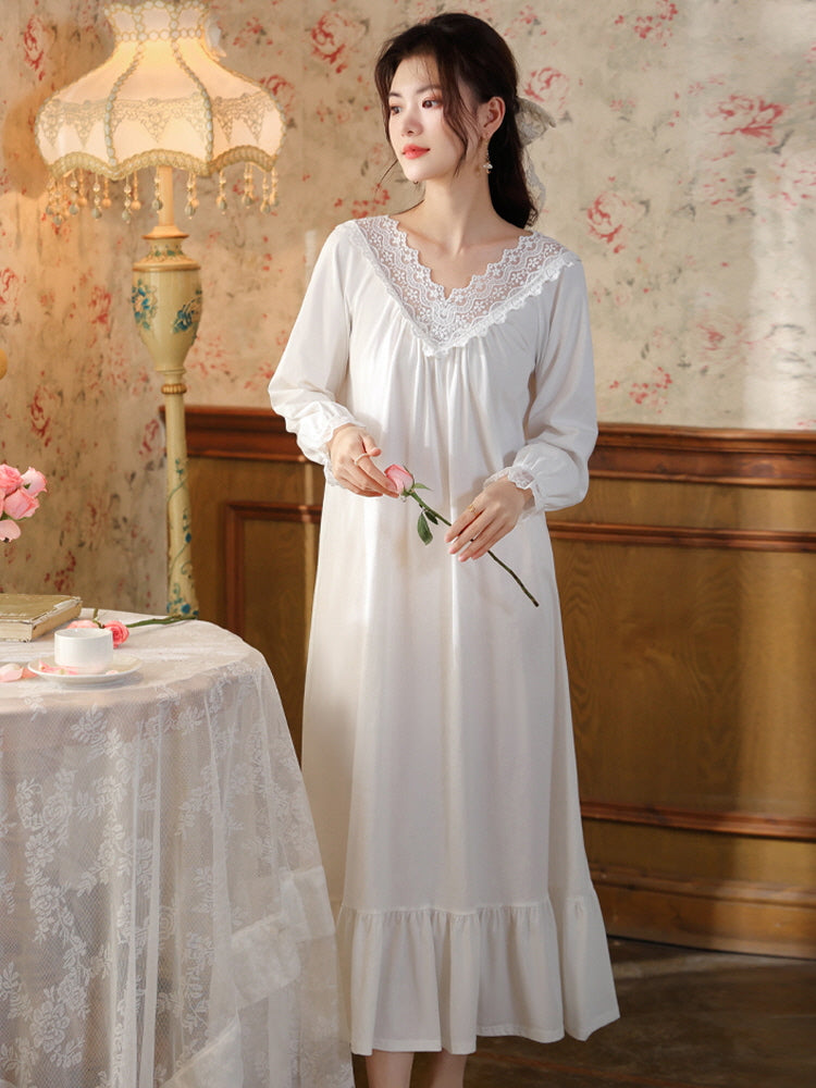 Lace-Trimmed Elegance Nightgown