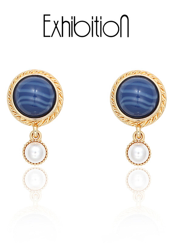 Elegant Blue Stud Earrings