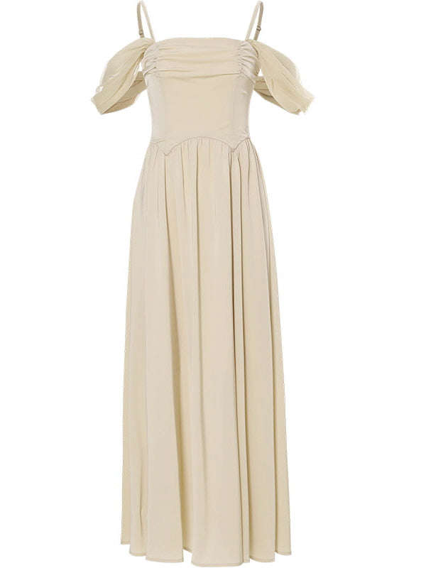 Ethereal Off-Shoulder White Princess Maxi Dress