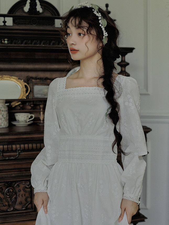 Ethereal White Princess Cotton Dress