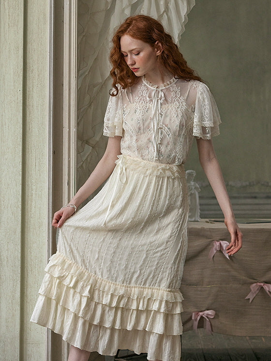 Ivory Lace Garden Fairy Blouse