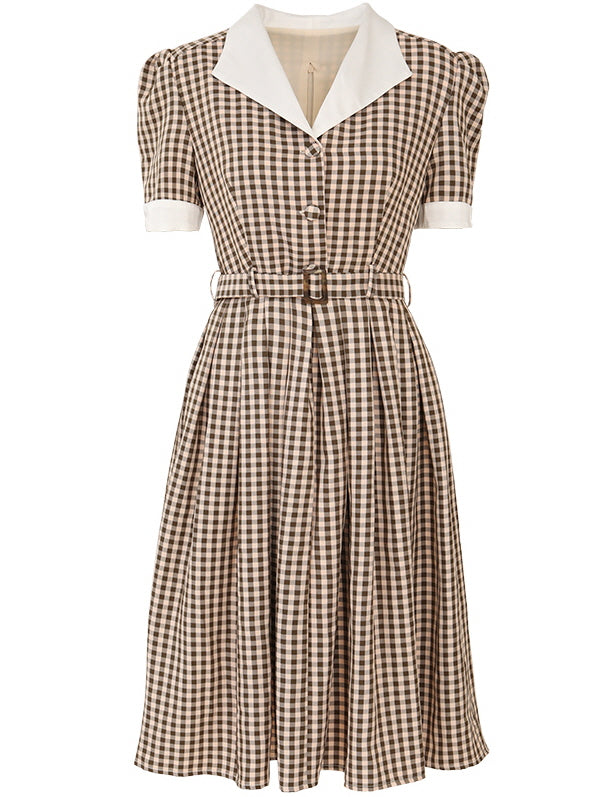 Vintage Charm Gingham Midi Dress